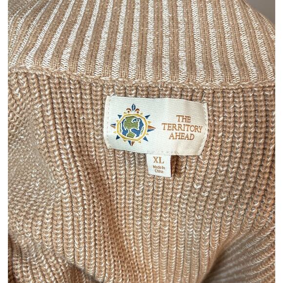 The Territory Ahead Khaki Alpine Ace Zip Cardigan Men' XL Ribbed Zip Grandpacore - Picture 9 of 10